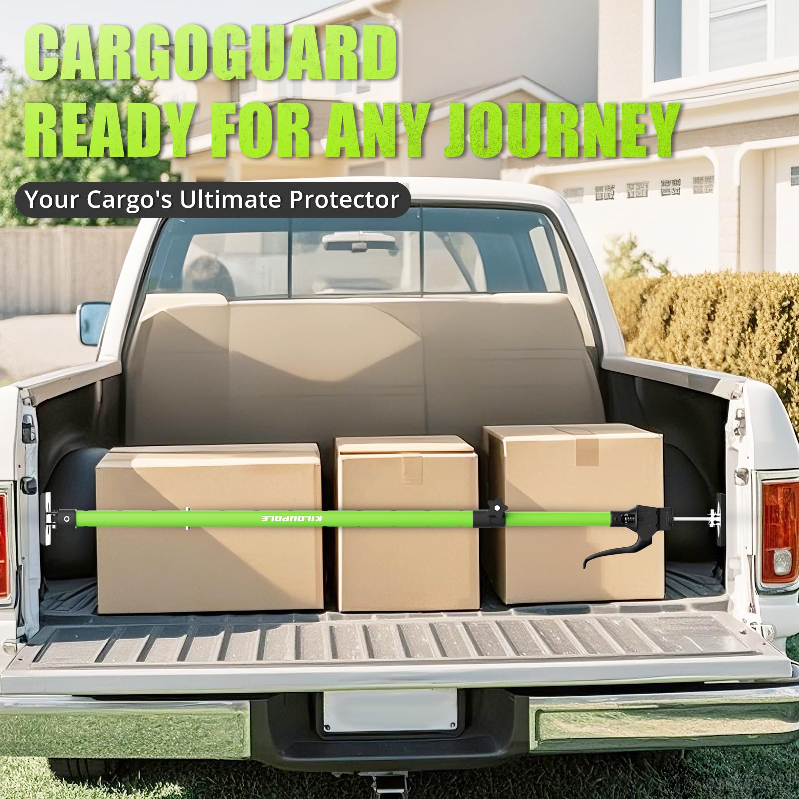 Kiloupole Adjustable Cargo Bar, 40'' To 70'' Non-Slip Truck Bed Divider, Cargo Bar For Pickup Truck Bed Cargo Bars For Suvs, Tra
